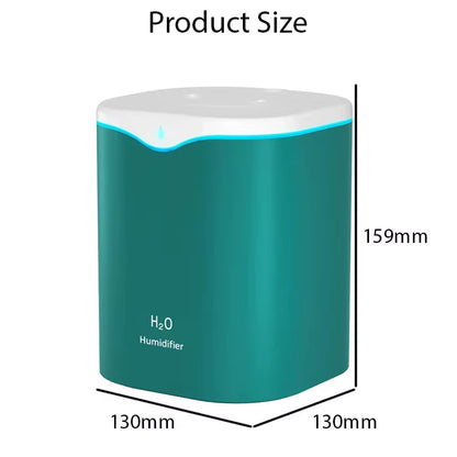 2000ml Large Capacity USB Humidifier – Double Spray Cool Mist & Essential Oil Diffuser